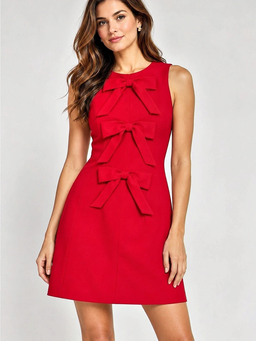 A Loves A Red Bow Front Sleeveless Mini Dress XS